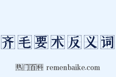齐毛要术反义词是什么意思的图片